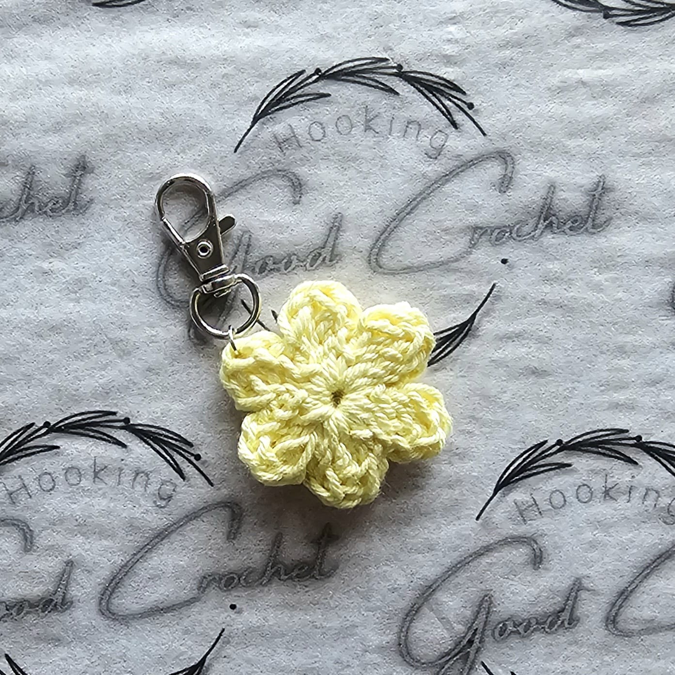 Crochet Primrose bag charm